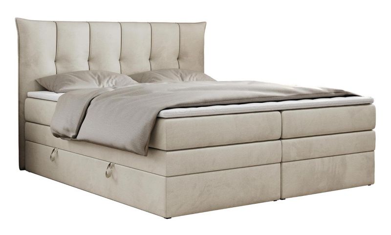 Łóżko kontynentalne MKS Meble PREMIUM 10 KING 140x200 H4 Beżowy welvet 1szt.