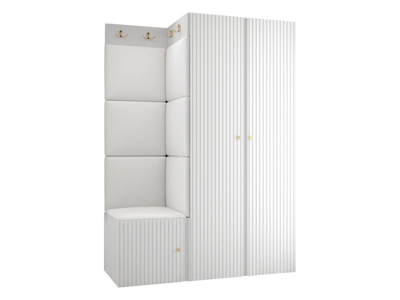 Zestaw MIRJAN 24 Orion Ryfel Slim XXIII biały + biała ekoskóra 1 kpl.