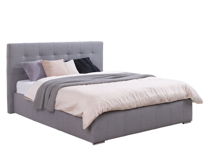 Łóżko tapicerowane MIRJAN 24 Alan II 180x200 szara plecionka 1 szt.