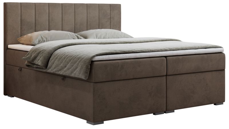 Łóżko kontynentalne MKS Meble LOPE 140x200 H3 brązowy welwet 1szt.