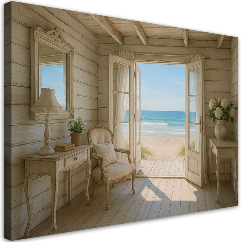 Obraz do salonu sypialni jadalni Feeby Widok na plażę Shabby Chic 60x40cm 1szt
