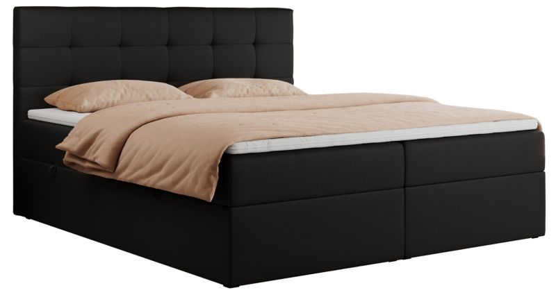 Łóżko kontynentalne MKS Meble CENTOS 140x200 H3 Czarny ecoskóra 1szt.