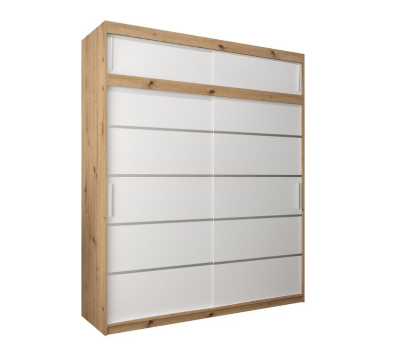 Szafa przesuwna Abiks Verona 1 200 artisan + biały z nadstawką 1 szt.