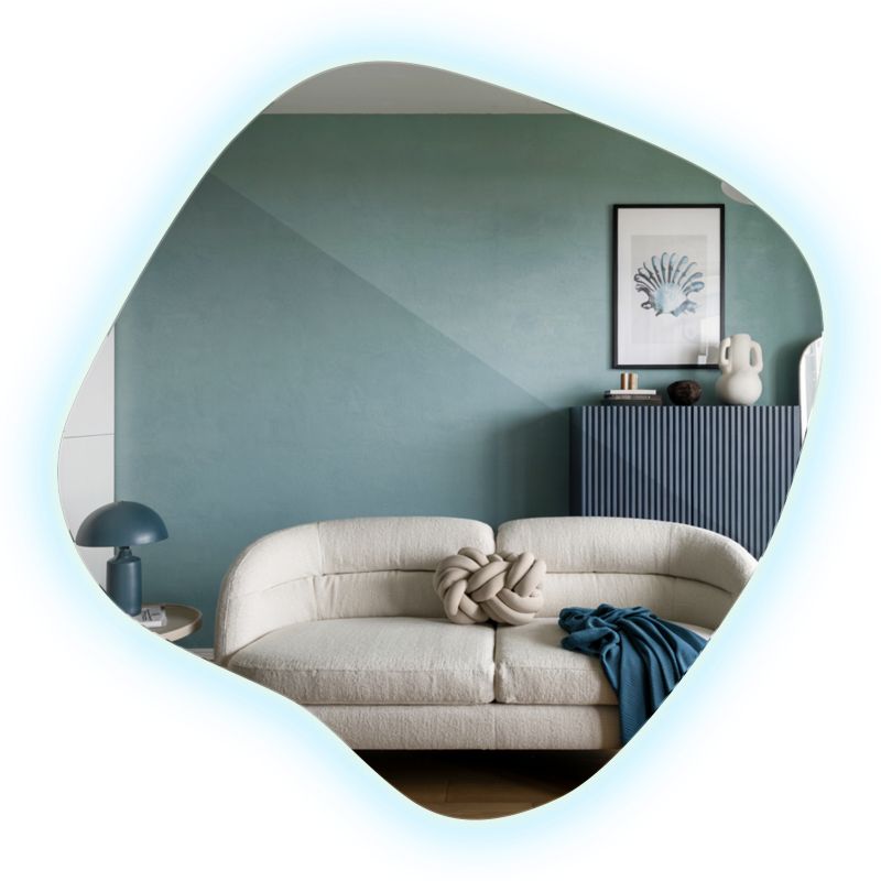 Lustro Zimny LED ArtPrintCave 57x58 cm na Ścianę do Łazienki 1 szt.