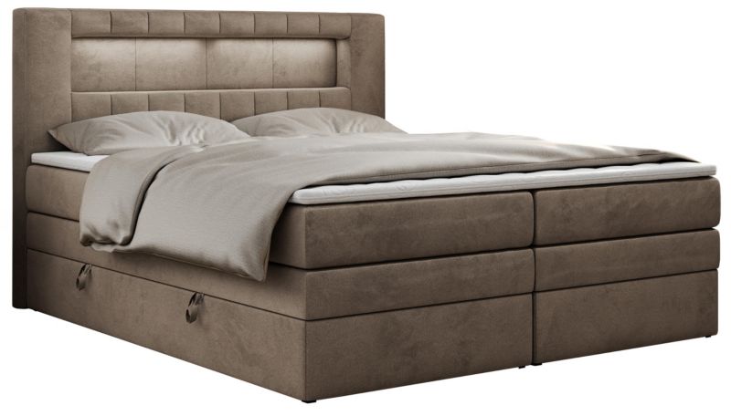 Łóżko kontynentalne MKS Meble GOLD 5 KING 200x200 H4 Brązowy welvet 1szt.