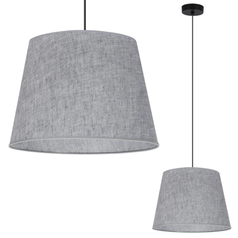 Lampa sufitowa wisząca Light Home LH Len Stożek 1x E27 60W klosz 38cm czarny/szary 1szt.