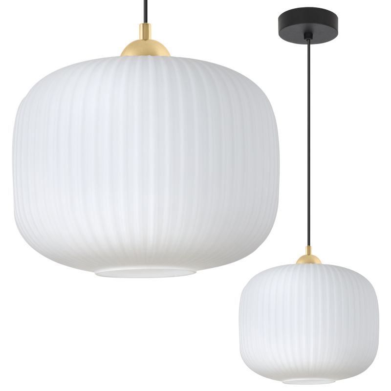 Lampa sufitowa wisząca Light Home LH Riffle walec 25cm 1x E27 60W złoty/biały/czarny 1szt