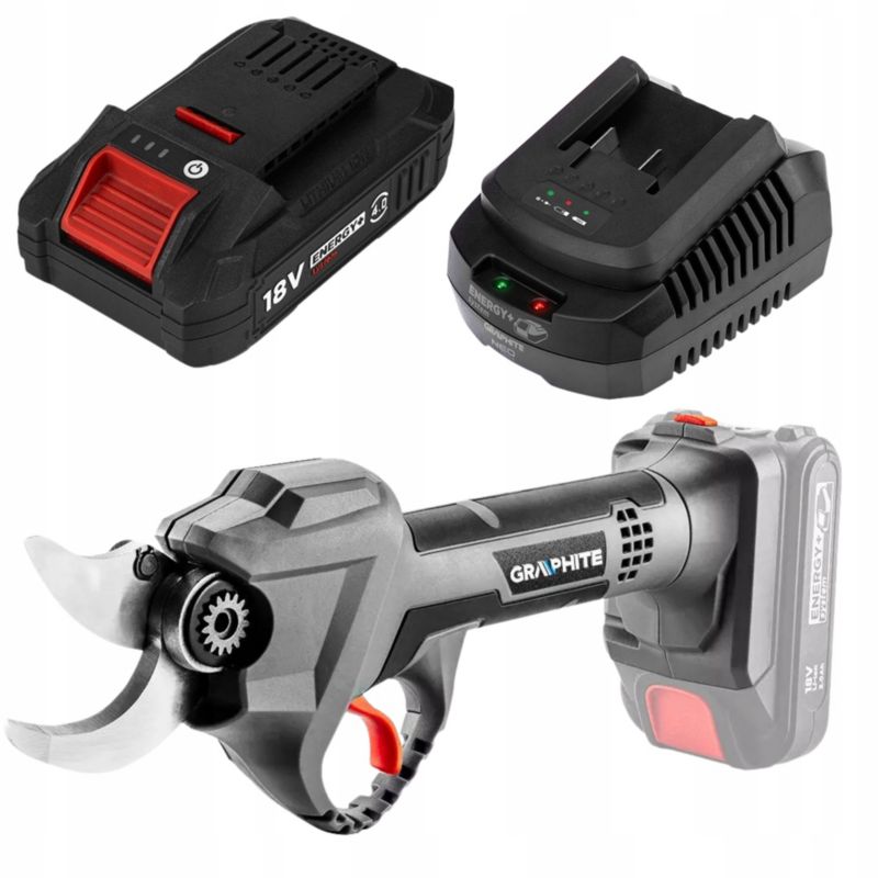 Sekator z akumulatorem 4 Ah i ładowarką GRAPHITE silnik bezszczotkowy 1 kpl