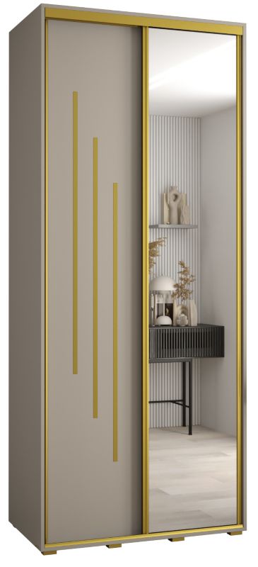 Szafa przesuwna Abiks 60 wysoka Dakota 9 100 kaszmir+kaszmir+złoty 1 szt