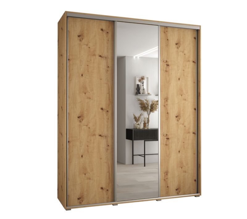 Szafa przesuwna Abiks DAVOS 3 wysoka szer.190cm gł.45cm artisan/artisan/srebrny 1szt.