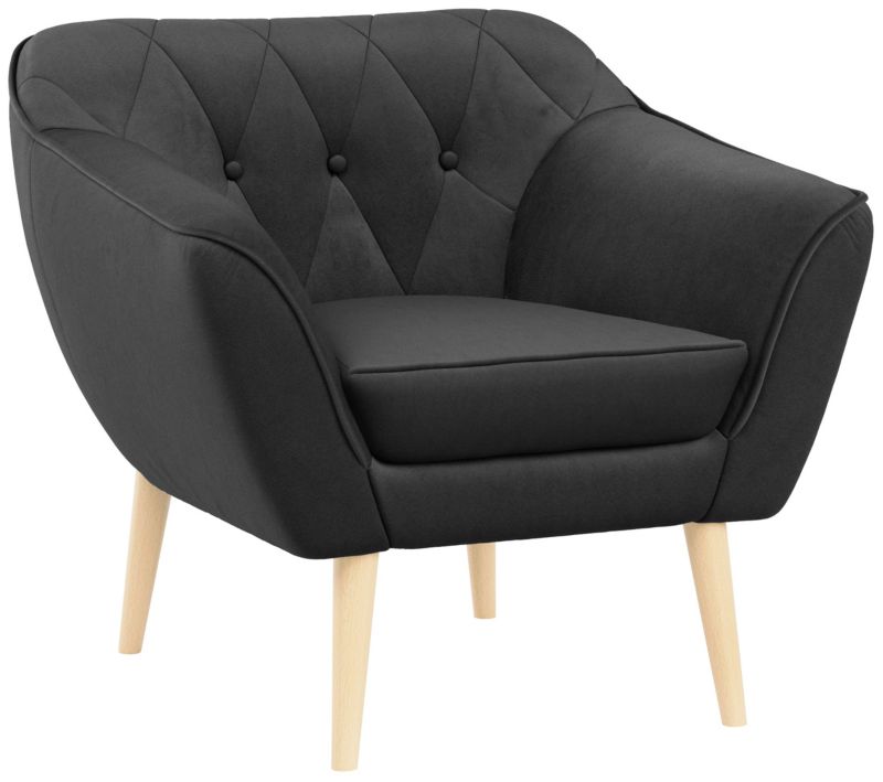 Fotel MKS Meble PIRS ciemnoszary welwet 1szt.