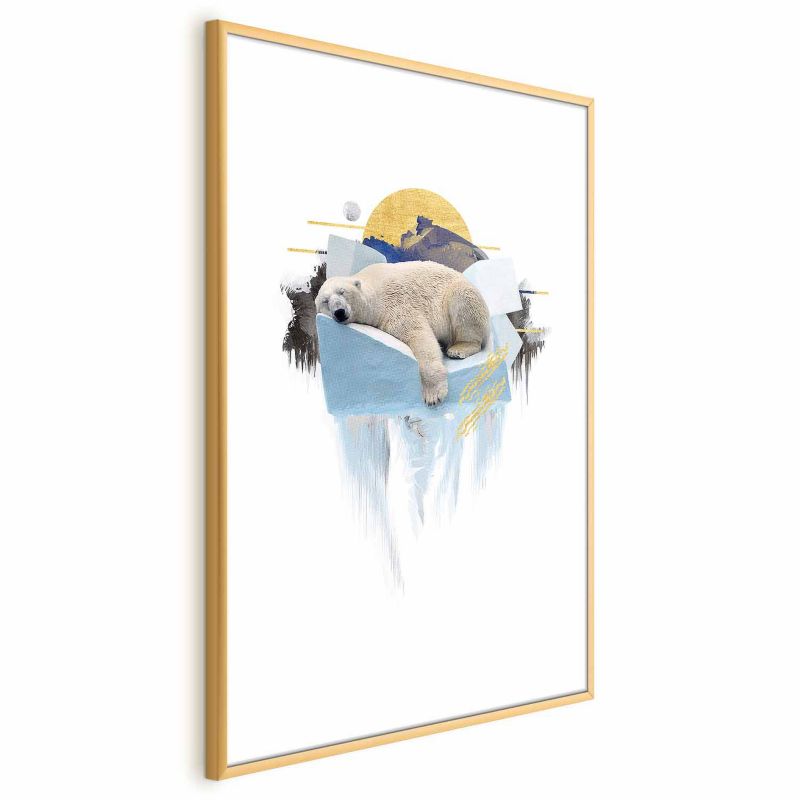 Plakat Artgeist Niedźwiedź polarny 29,7x42 cm z ramą złotą 1 szt