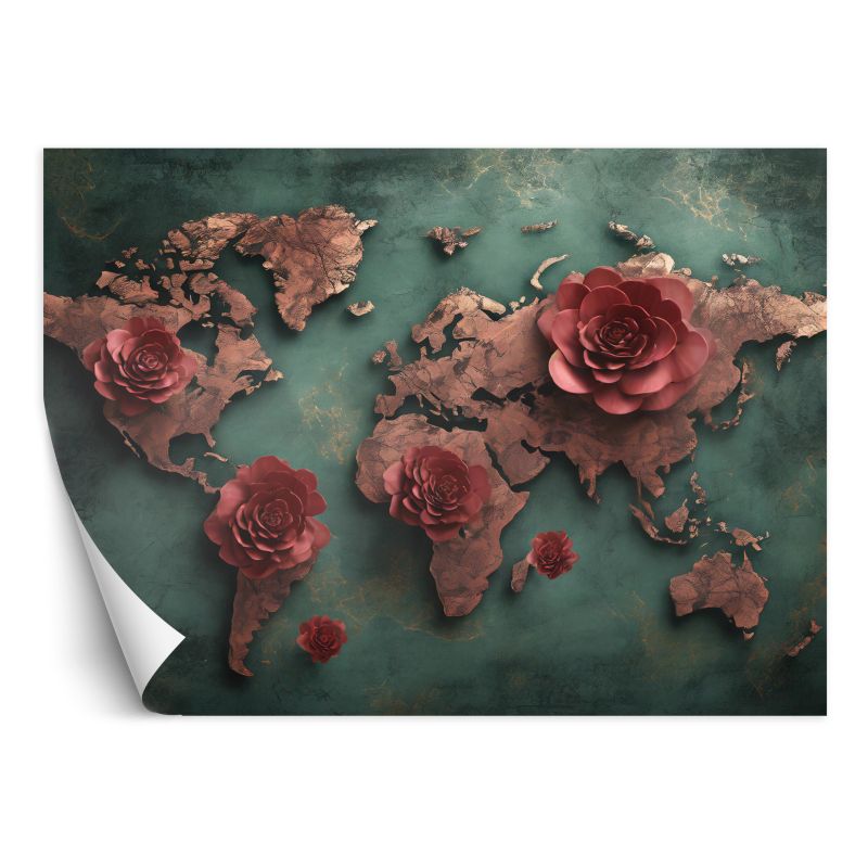 Fototapeta Feeby Kwiaty Mapa Świata Róża 450x315 1 szt