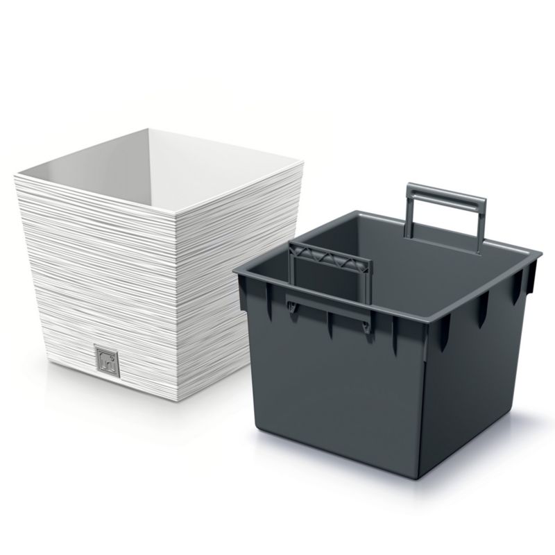 Doniczka Ogrodowa EDANTI Kwadratowa Na Taras Do Ogrodu Biała 24 cm 1 szt.