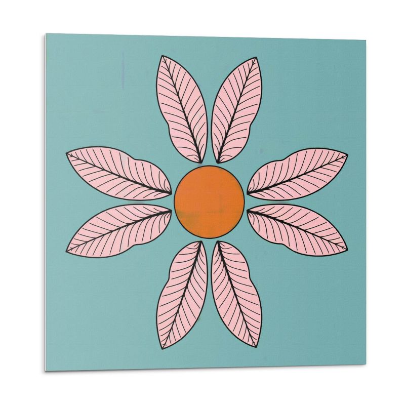 Kafelki samoprzylepne Wallfluent 50x50 cm Roślinne motywy z liśćmi i promieniami 4 szt.