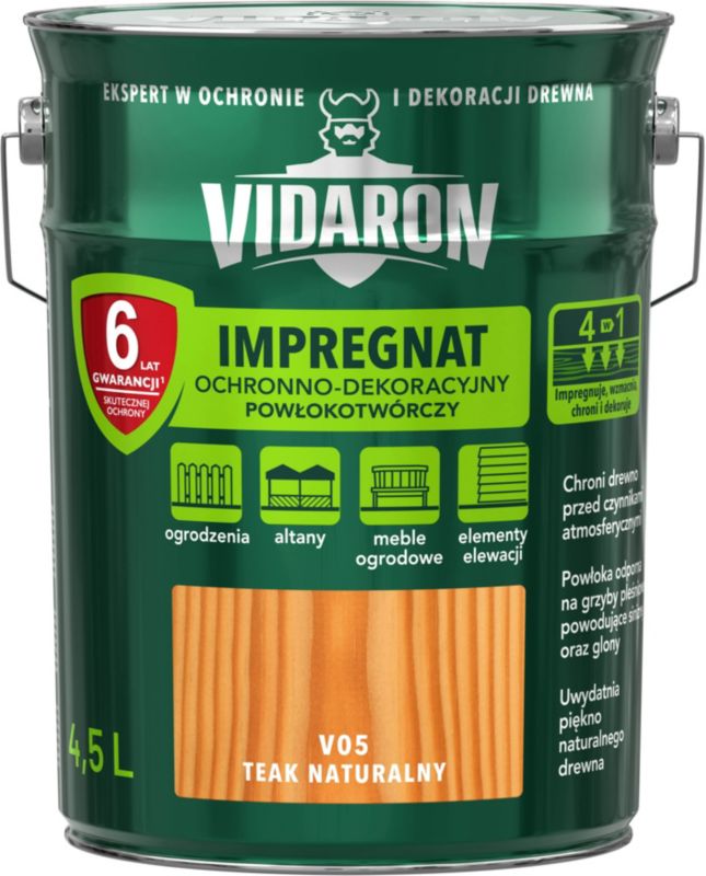 Impregnat do drewna Vidaron teak naturalny 4,5 l