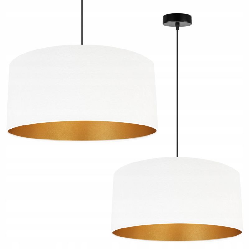 Lampa sufitowa wisząca Light Home LH Mediolan Welur 1x E27 60W biały/złoty 1szt.