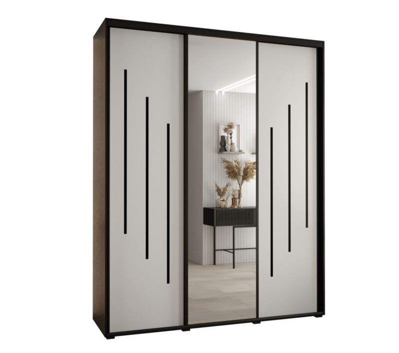 Szafa przesuwna Abiks DAVOS 9 wysoka szer.190cm gł.45cm czarny/biały/czarny 1szt.