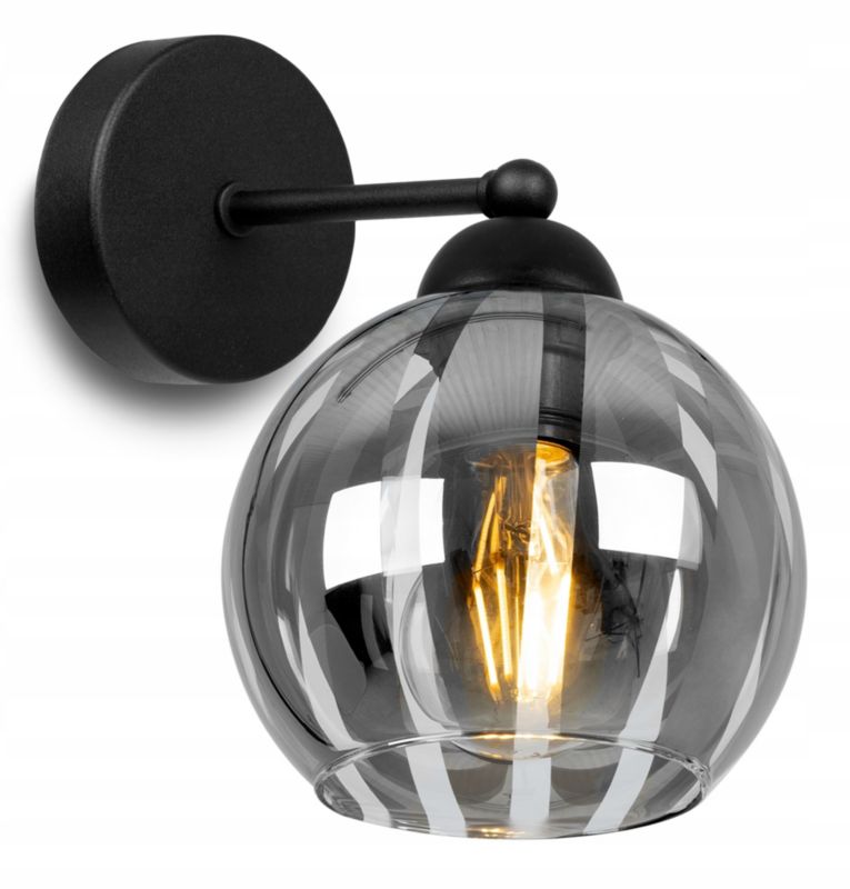 Lampa ścienna kinkiet Light Home LH Eliza prosty 1x E27 60W czarny/szary 1szt.