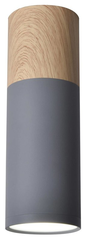Lampa sufitowa szaro-drewniana 6,8x20cm Tuba