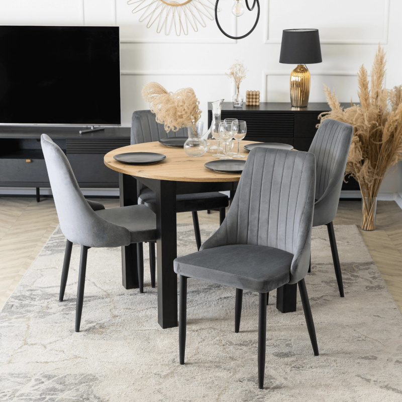 Krzesło tapicerowane do jadalni BELISSE szare