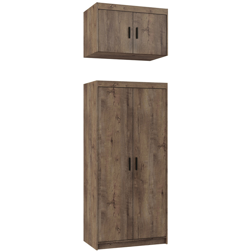 Dwudrzwiowa modułowa szafa z nadstawką dąb lefkas KUBA