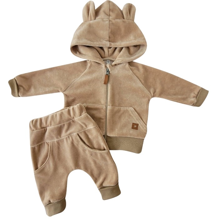 DRES NIEMOWLĘCY WELUROWY Z USZKAMI PIASKOWY BEŻ ZZ - 74