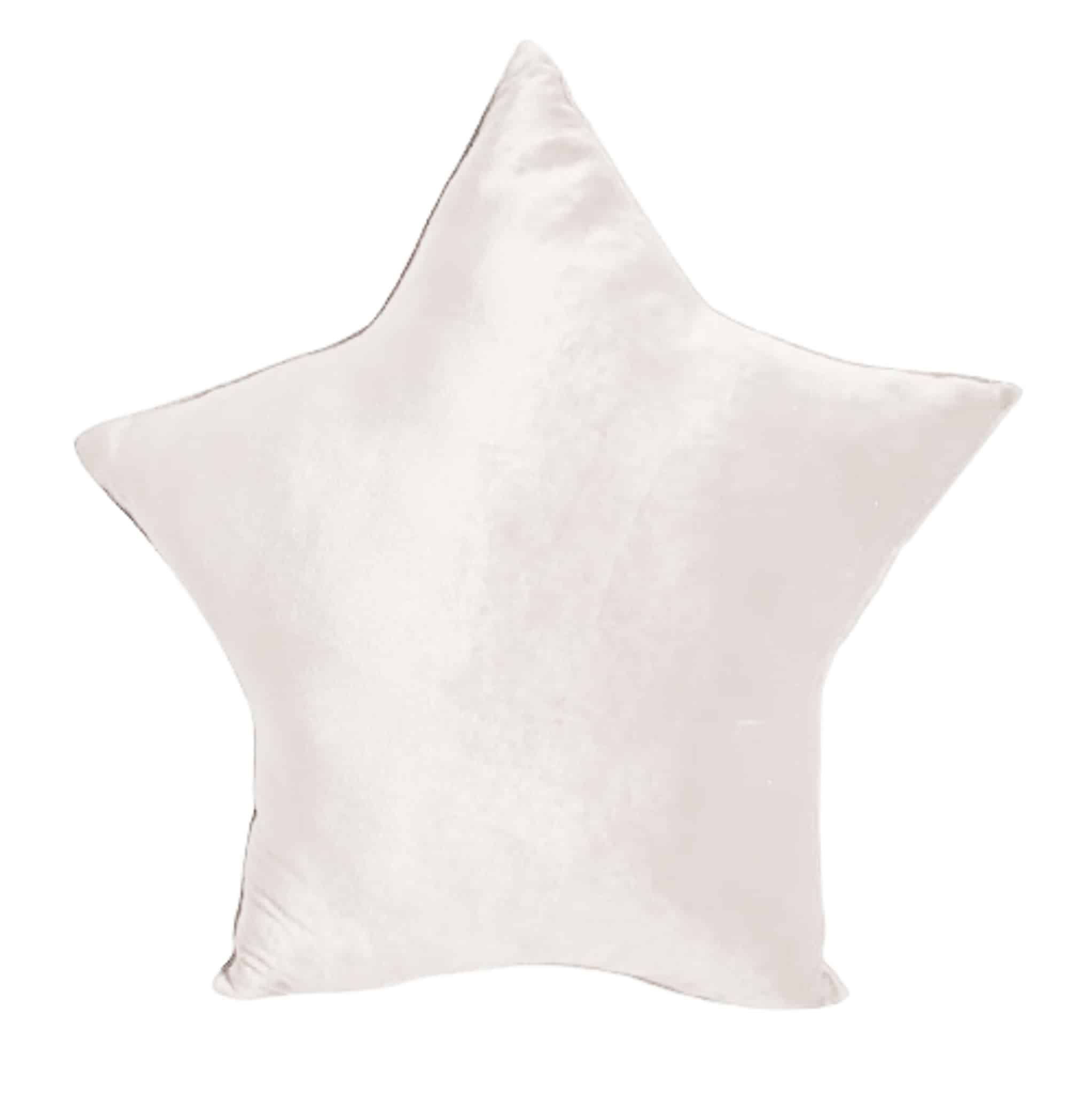 Świąteczna poduszka gwiazdka aksamit ecru