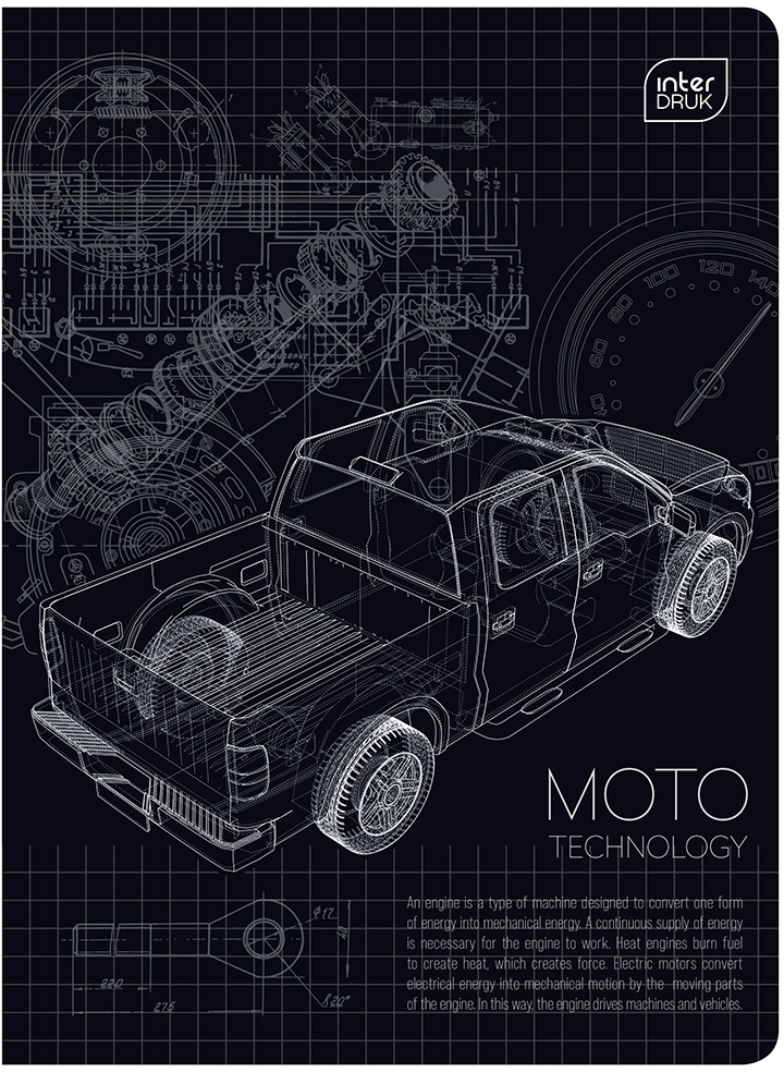 Zeszyt w kratkę Interdruk, A5, miękka oprawa, 96 kartek, mix wzorów