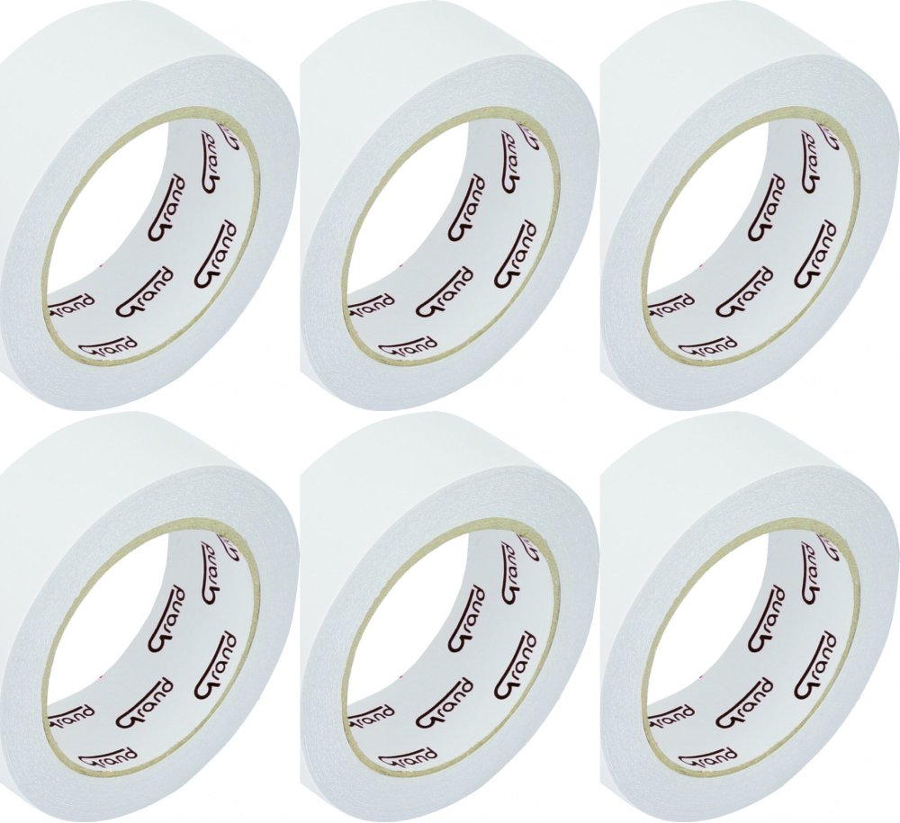6x Taśma dwustronna Grand, 38mm x 25m, biały