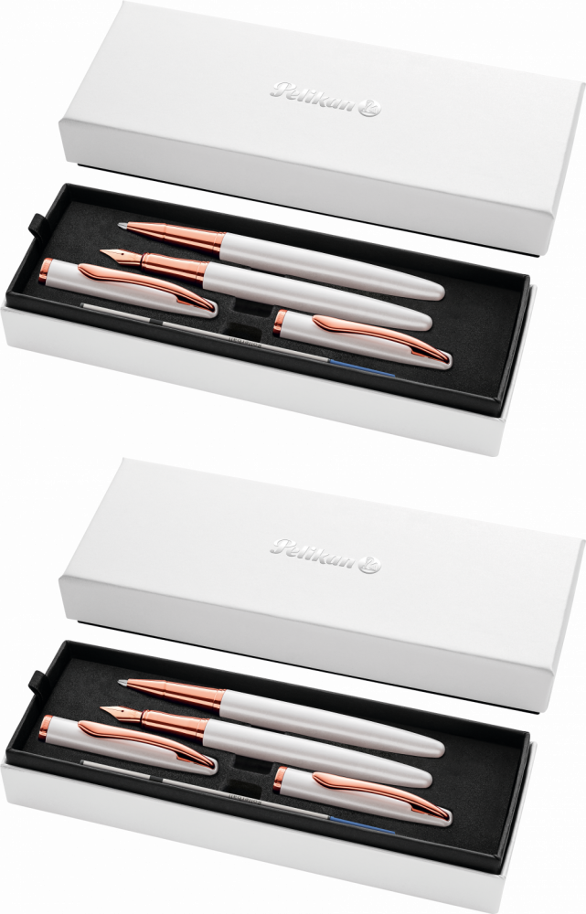 2x Zestaw Pelikan Jazz Noble Elegance Pearl, pióro wieczne + pióro kulkowe