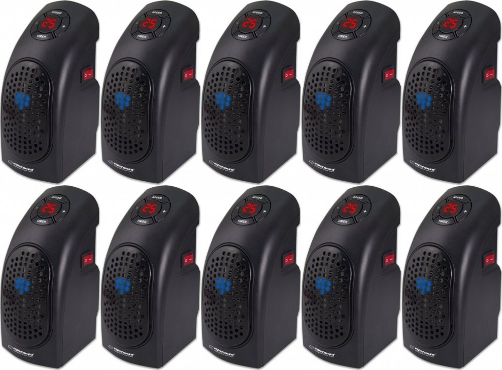 10x Mini termowentylator Esperanza Kalahari, czarny