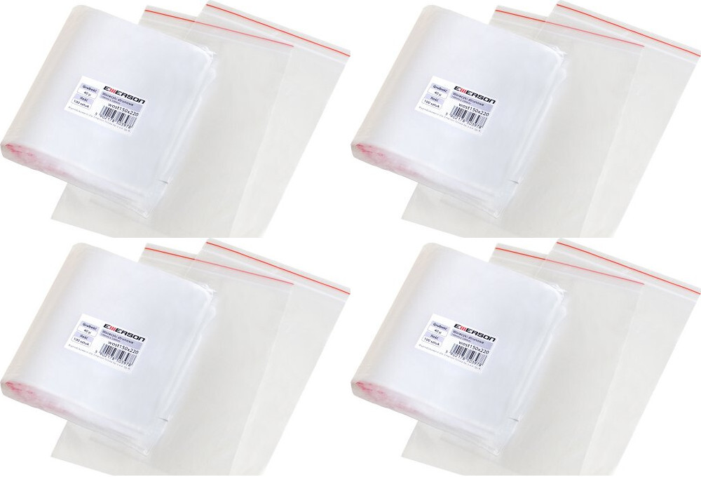 4x Woreczki strunowe Emerson, 300x400mm, 100 sztuk, bezbarwny
