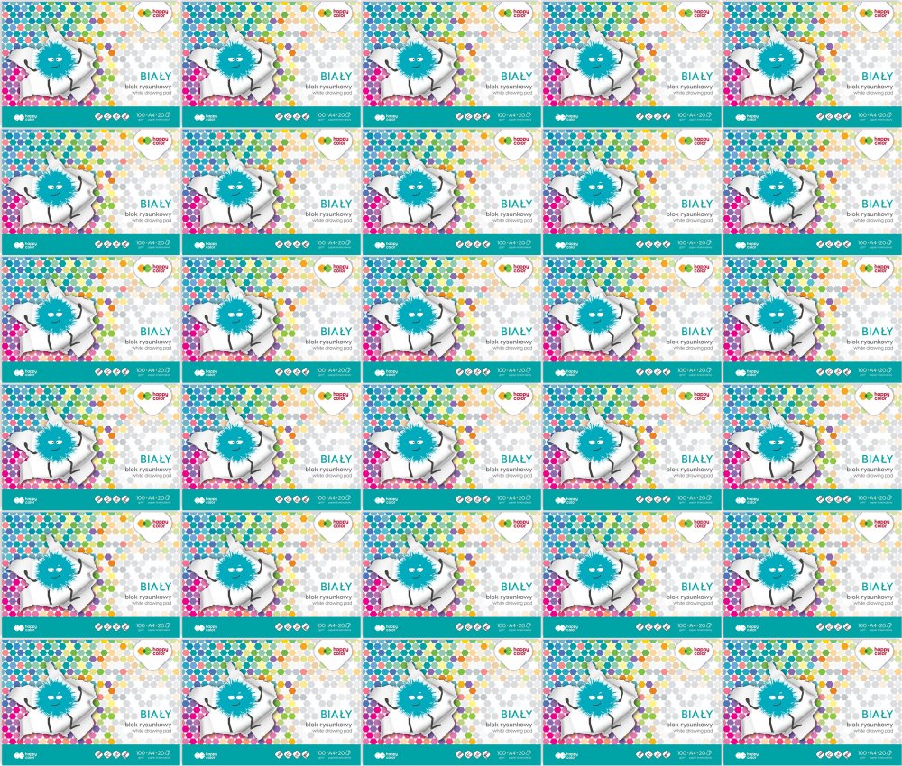 100x Blok rysunkowy Happy Color, A4, 100 g/m2, 20 kartek, biały