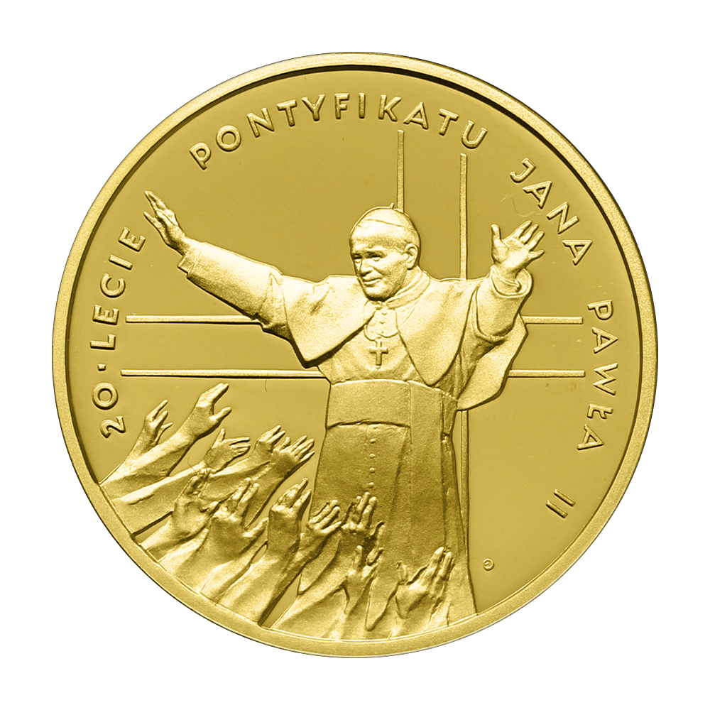 Złota moneta 200 zł: 20-lecie pontyfikatu Jana Pawła II 1998 - wysyłka 24 h!