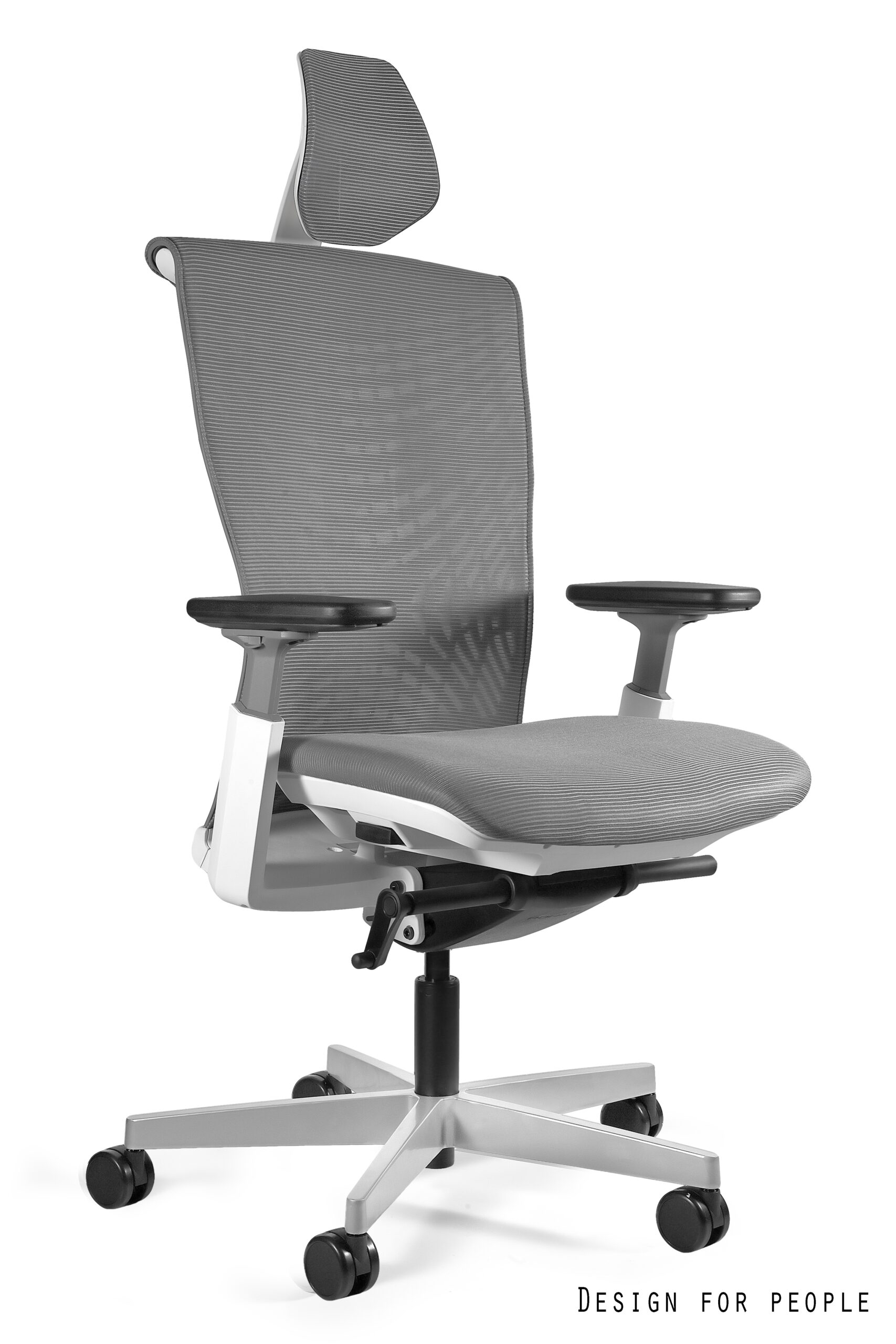 REYA fotel biurowy szary lub czarny, siatka (Kolor: biały, siatka szara)