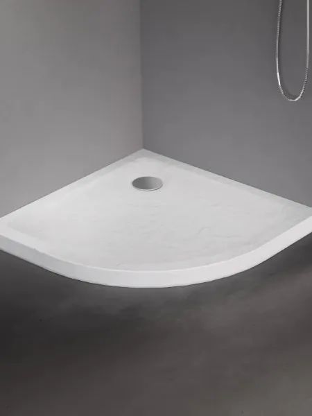 New Trendy Mild Stone brodzik 90x90 cm półokrągły biały B-0538