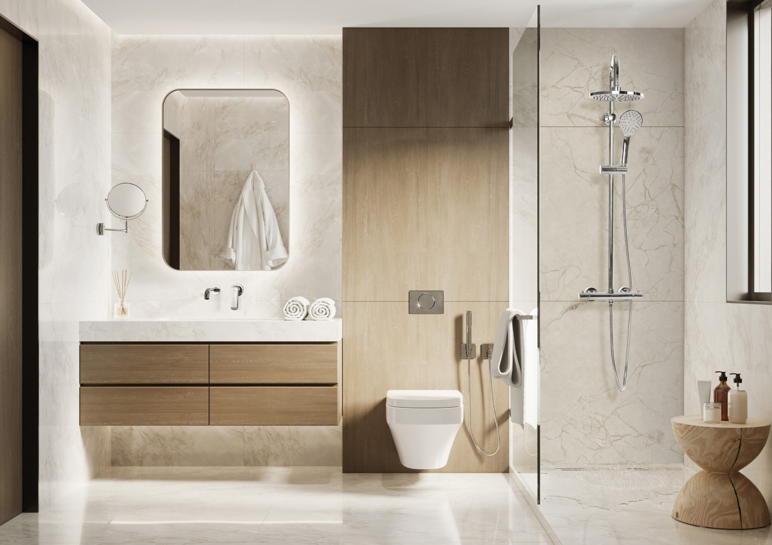 Invena Esla zestaw prysznicowy ścienny z deszczownicą chrom AU-94-D01 - Wysyłka w 24h