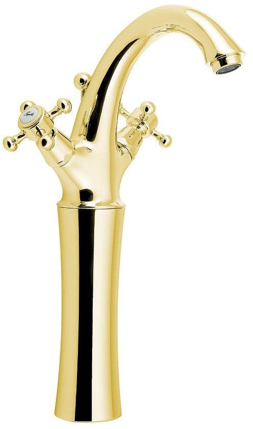 Sapho Antea bateria umywalkowa stojąca wysoka złoty połysk 3275L