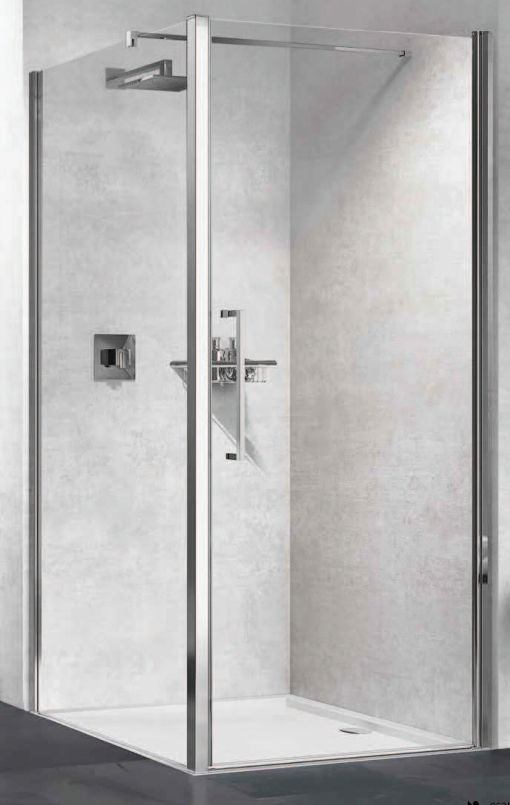 Novellini Young 2.0 F1B ścianka prysznicowa 119 cm boczna srebrna/szkło przezroczyste Y2F1B119-1B