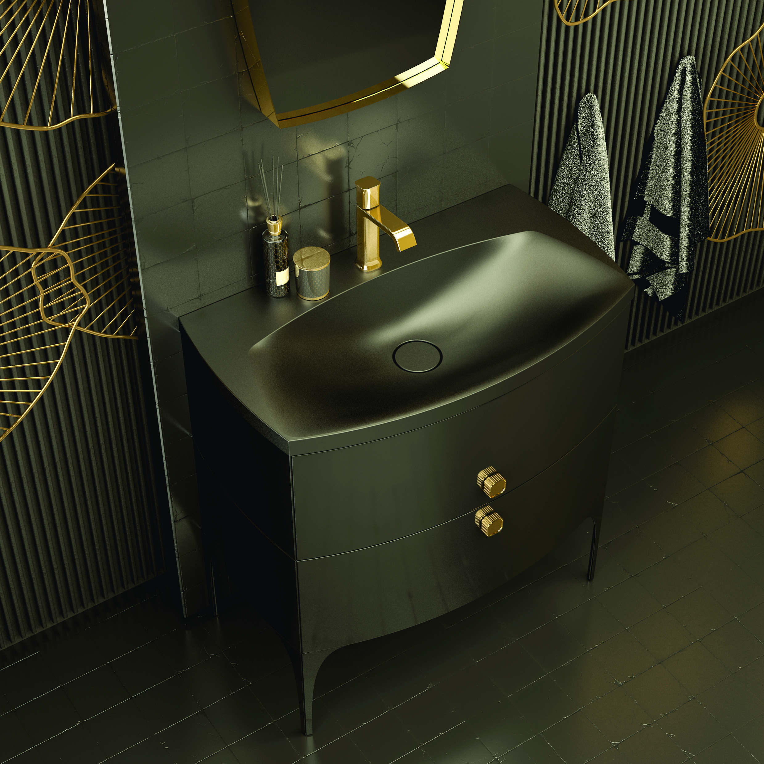 Oristo Louis nóżki meblowe 27,5 cm tylne czarny połysk OR50-A-NOT-xx-7