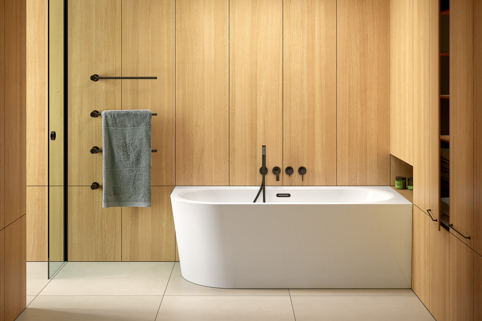 Besco Avita A-Line wanna wolnostojąca 170x75 cm przyścienna narożna prawa biały połysk/czarny mat #WAA-170APCS