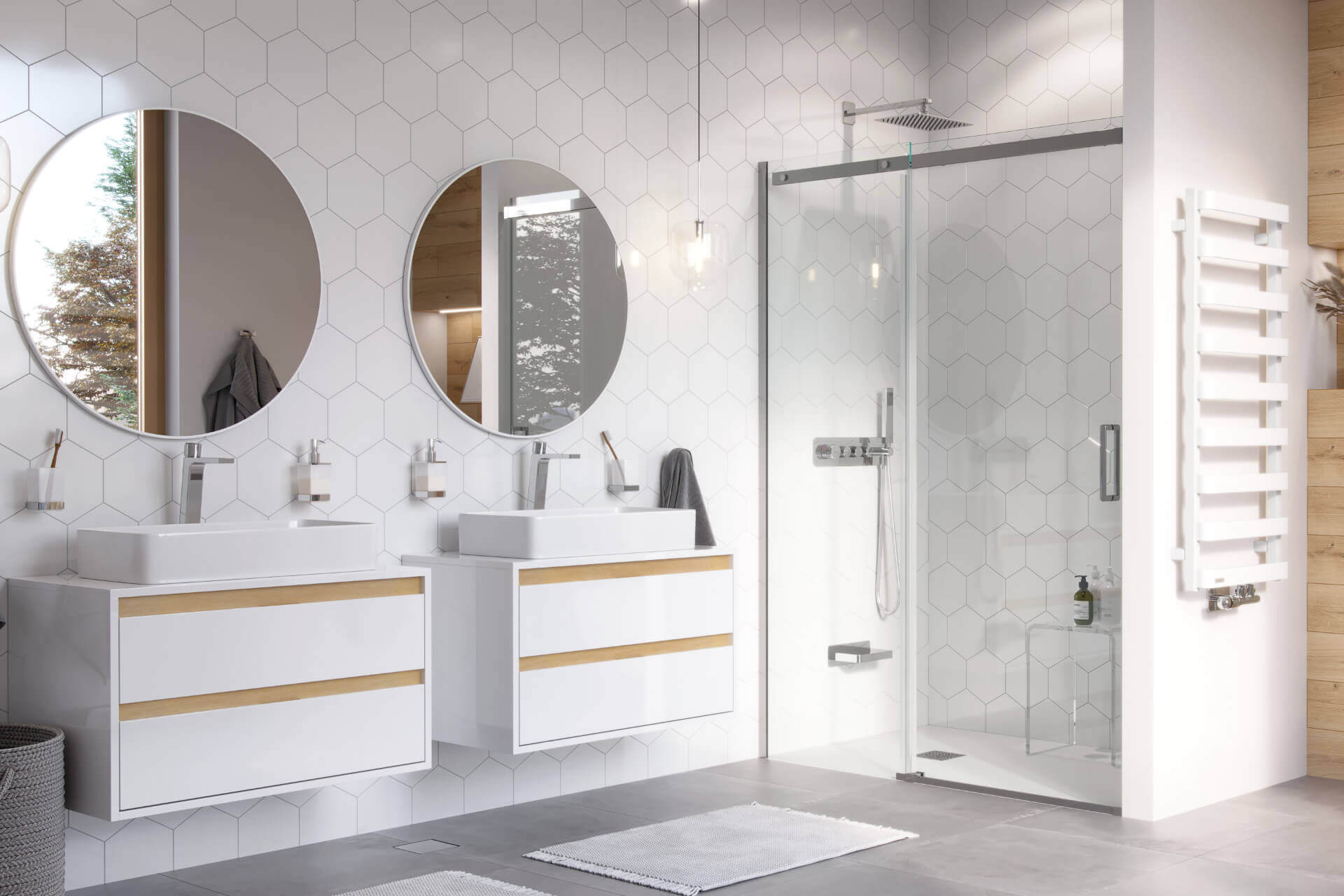 Excellent Rols drzwi prysznicowe 140 cm rozsuwane złoty połysk/szkło przezroczyste KAEX.2612.1400.LP1/2.GL