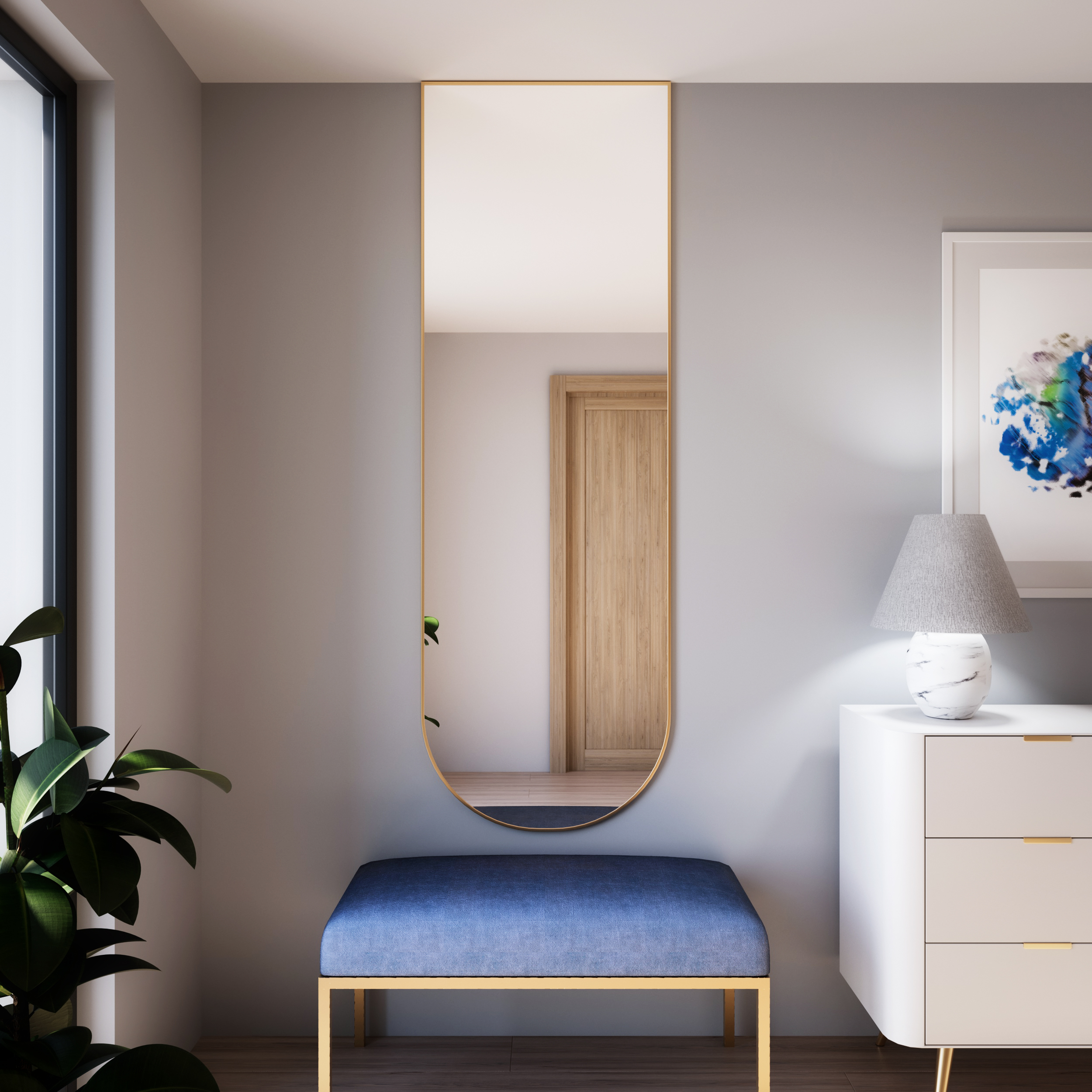 Baltica Design Tiny Border Pastille Cut lustro 60x120 cm złote