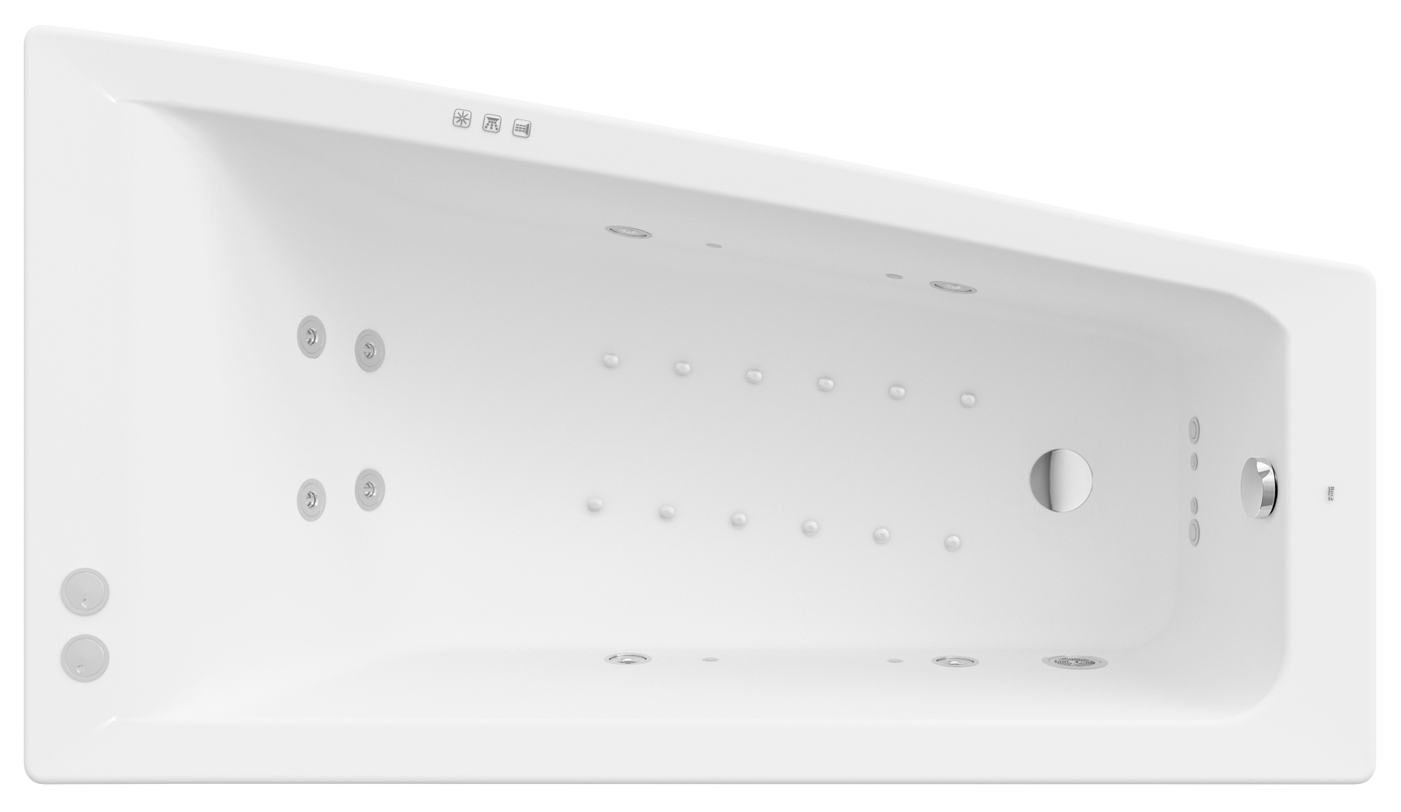 Roca Easy wanna z hydromasażem 160x90 cm asymetryczna biała A24T293000
