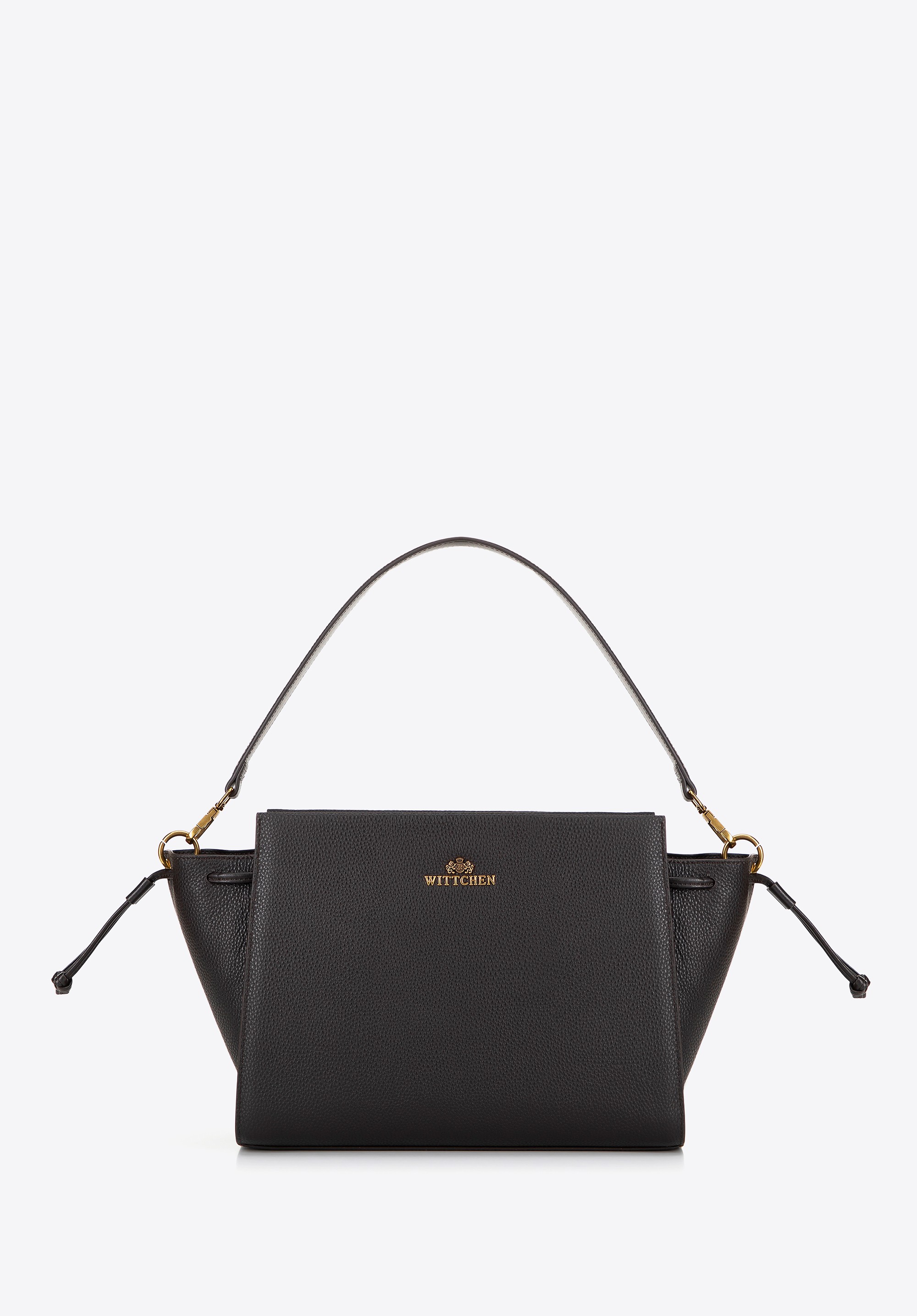 Skórzany kuferek z troczkami ciemny brąz