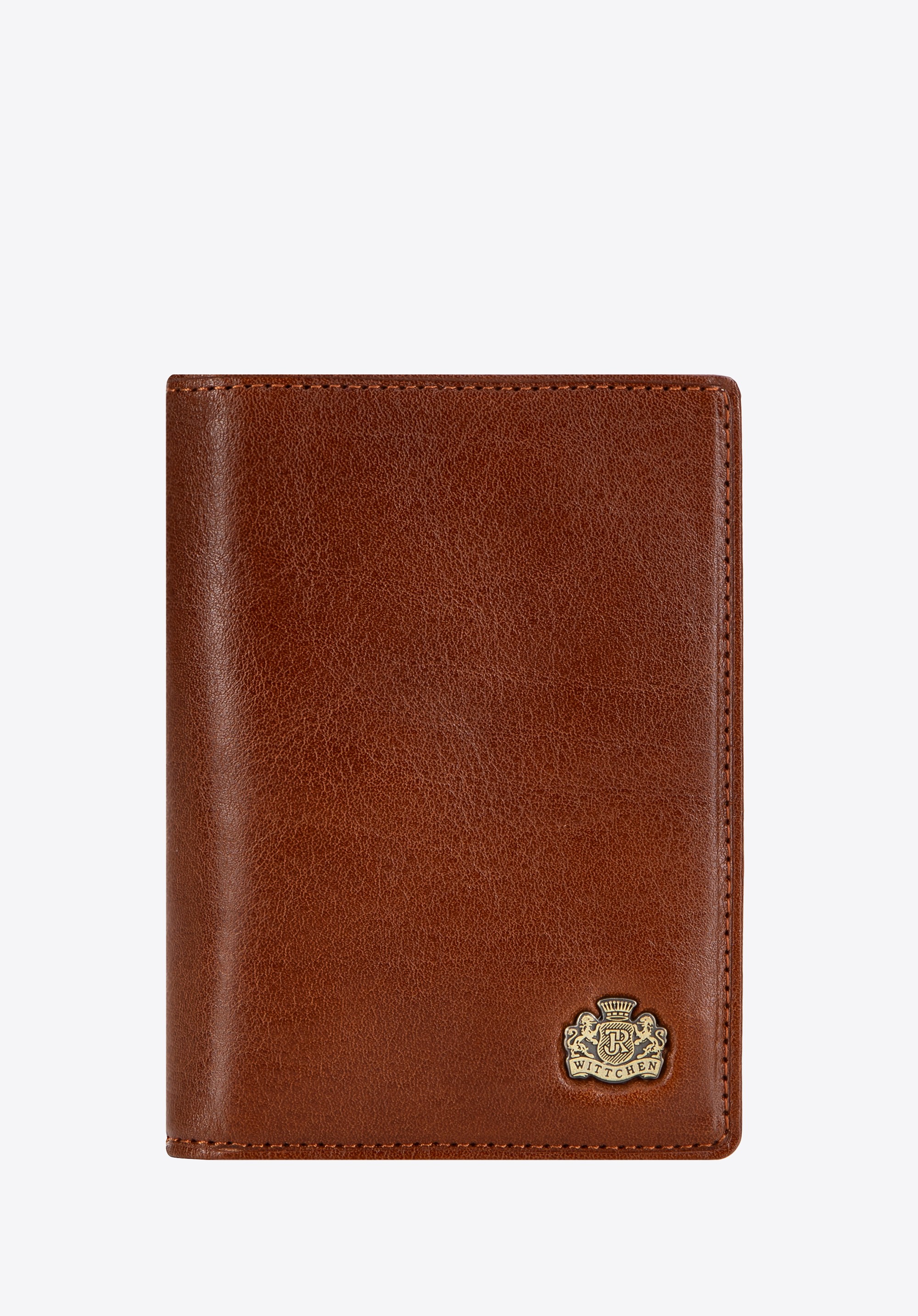 Etui na dokumenty skórzane z herbem ciemny brąz