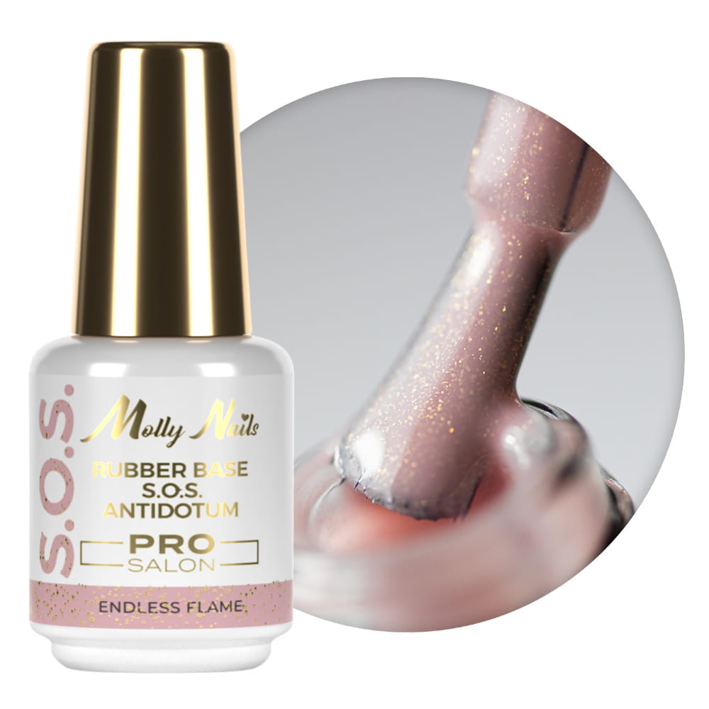 Baza kauczukowa elastyczne paznokcie manicure pedicure do ozdób S.O.S. Antidotum Pro Salon Molly Nails Endless Flame 15g