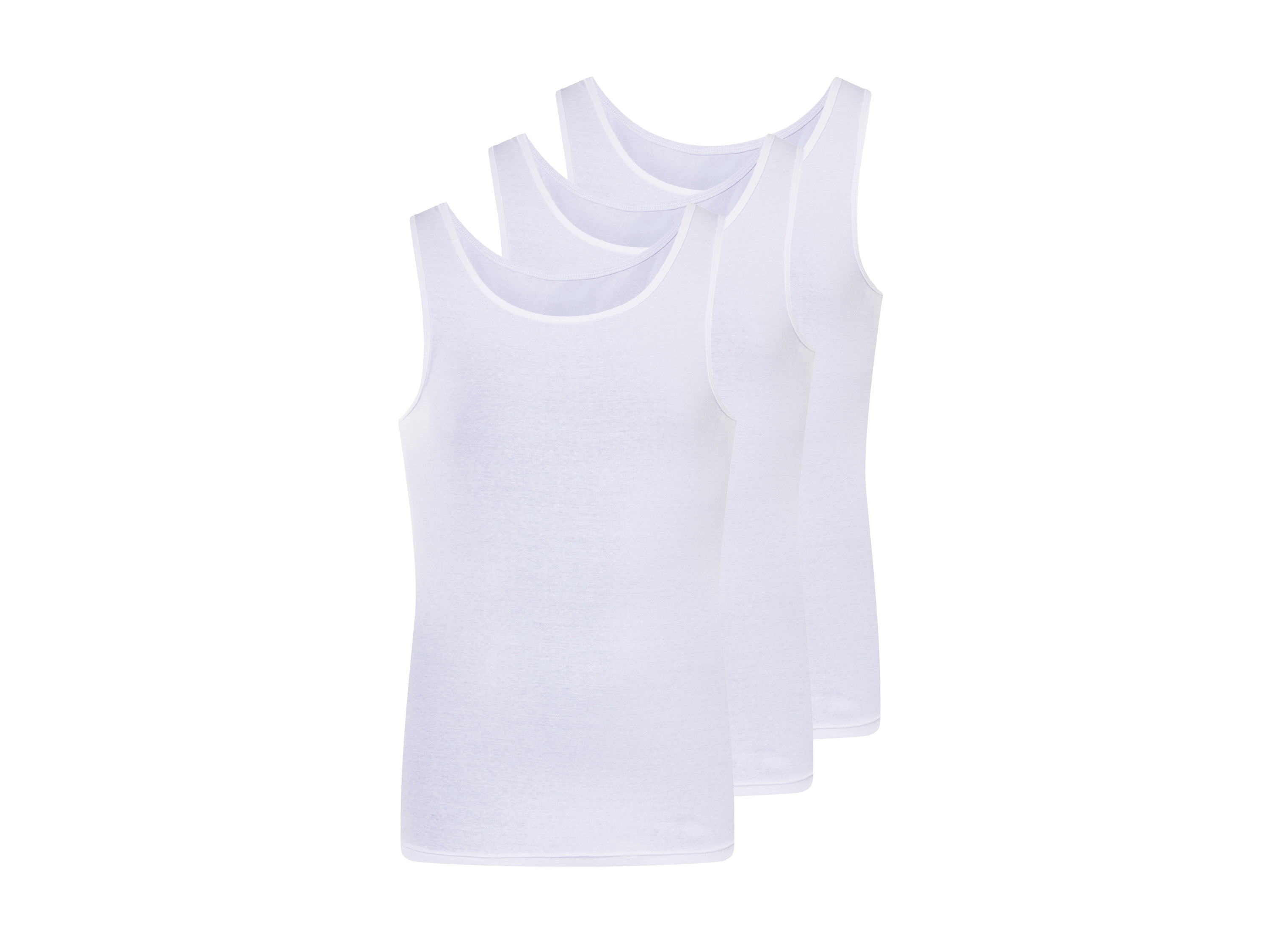 Livergy Podkoszulki męskie prążkowane, 3 sztuki Biały, 5/M