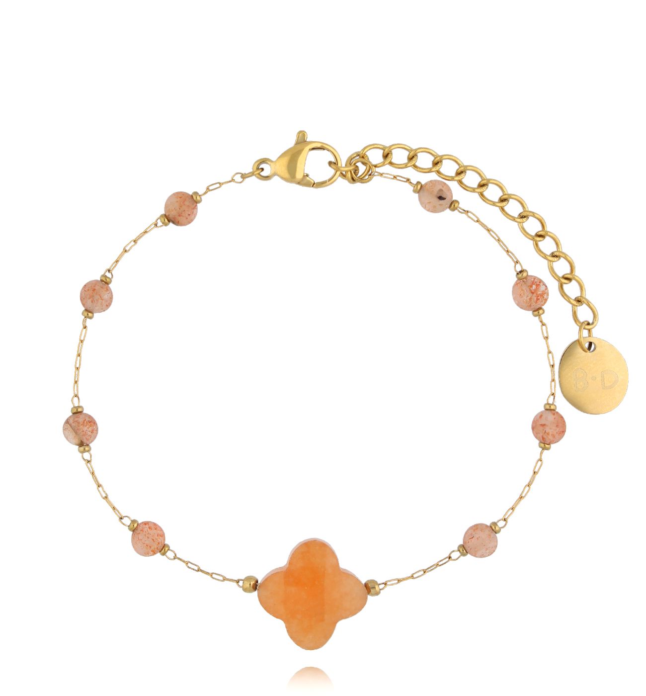 Bransoletka z koniczynką i agatami - By Dziubeka